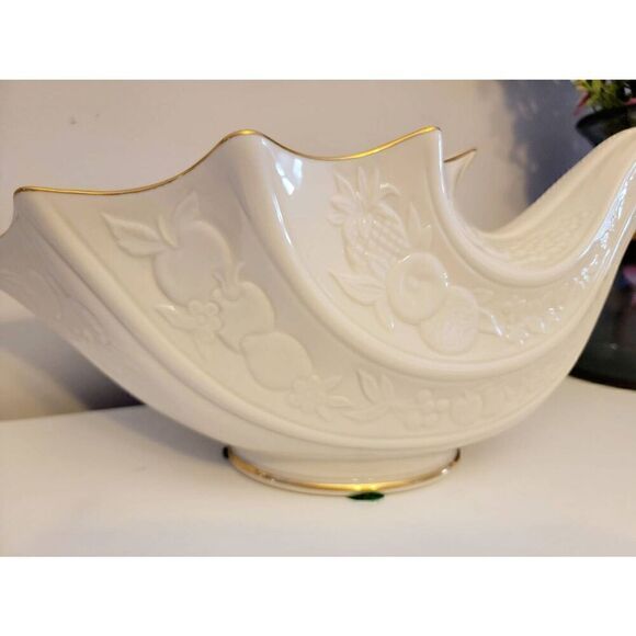 LENOX 1989 Fruits Of Life  Cornucopia Porcelain W/ Gold Trim - Picture 3 of 9